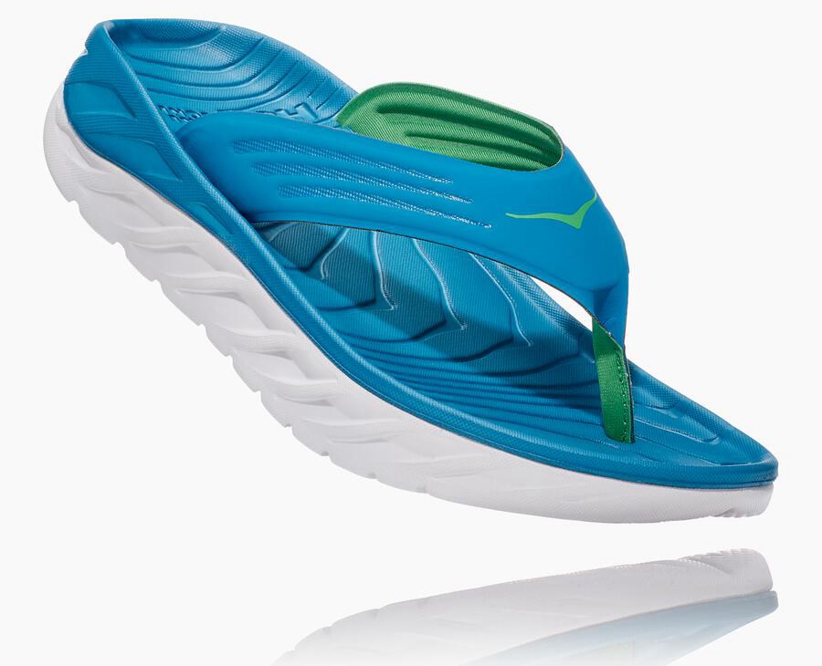 Hoka Mens Sandals NZ - Hoka One One Ora Recovery Blue/White (WBI013487)